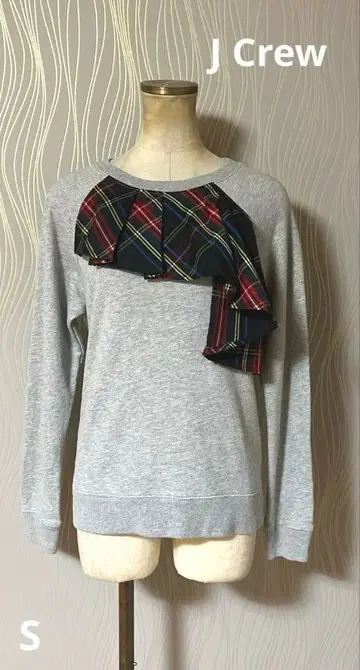 J Crew 제이크루 체크 프릴 맨투맨