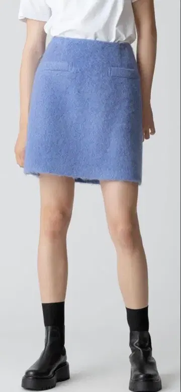 모헤어 샤기 미니 스커트