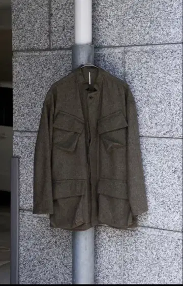 m's braque 트위드 밀리터리 자켓 엠즈블랙