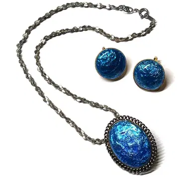 A91 칠보 세공 목걸이와 귀찌 세트