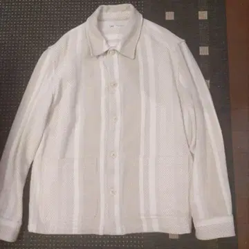 ZARA 베이지 화이트 스트라이프 자켓 XL