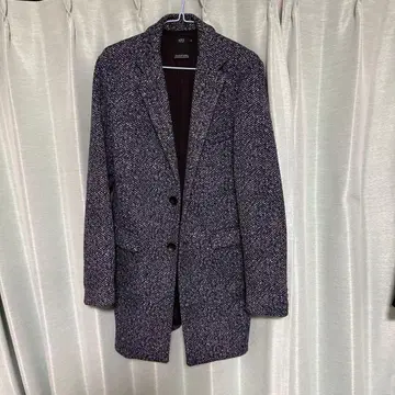 AZUL by moussy 네이비 트위드 체스터 코트 M