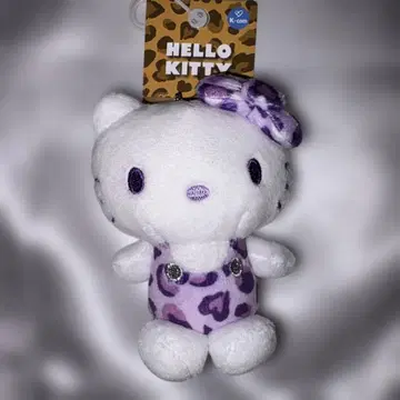 헬로키티 레오파드 무늬 볼체인 마스코트