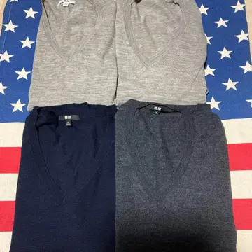 유니클로 V넥 스웨터 묶음 판매 일일 교체용 4장