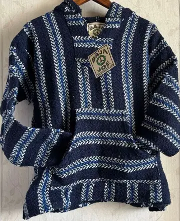 BAJA JOE 빈티지 멕시칸 후드티 블루