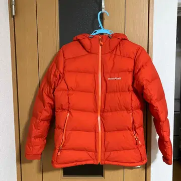 montbell 후드 부착 오렌지 다운 자켓