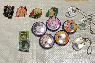 NARUTO 가챠 레트로 마그넷 핀즈 캔뱃지 키링