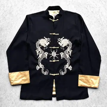 90s Dragon Embroidery China Shirt Jacket