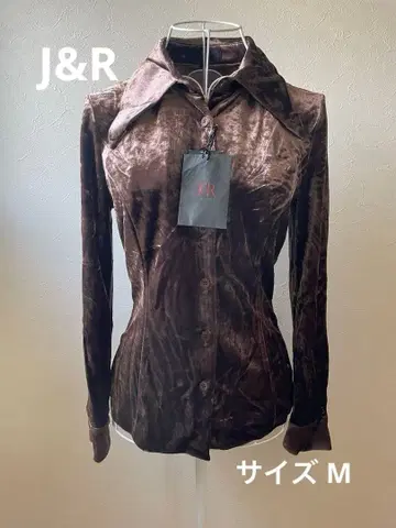 J&R 벨로아 셔츠 블라우스 브라운 M 여성용