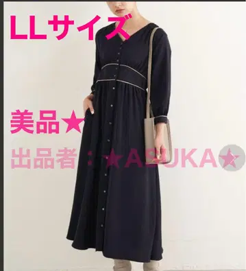 라비안제 LAVEANGE 파이핑 원피스 허리 절개 LL 사이즈