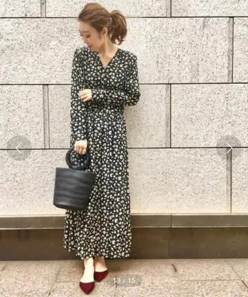 플라주 빈티지 데신 개더 원피스