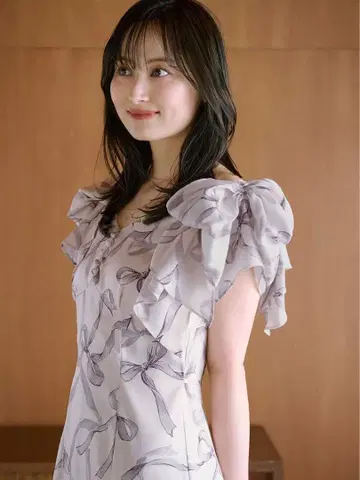 SNIDEL 리본 슬리브 디자인 원피스