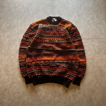 아카이브 레트로 패턴 니트 y2k 브라운