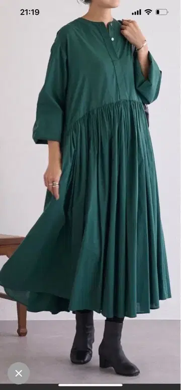 택 포함 미착용 비어즐리 개더 원피스