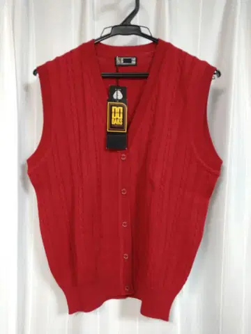 DAKS 레드 케이블 니트 베스트 M