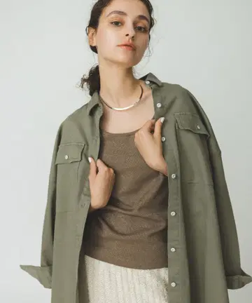 카키 Healthy DENIM 헬시 데님 데님 셔츠 Almond