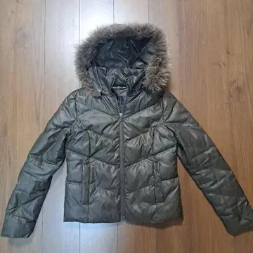 UNTITLED 퍼 후드 부착 다운 자켓 2 브라운