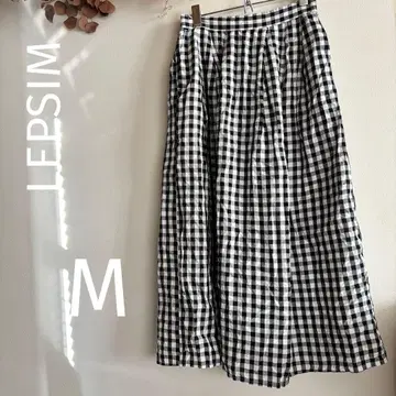 LEPSIM 깅엄 체크 플레어 스커트 M 사이즈 안감 부착