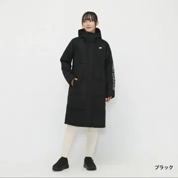 뉴발란스 여성용 벤치 코트 후디드 패디드 롱 코트