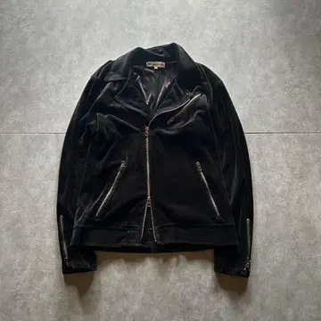 archive grunge velour riders jacket y2k