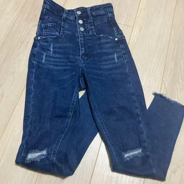 EMODA W 크러쉬 하이웨스트 스키니진