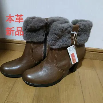 새상품 천연 가죽 브라운 퍼 부츠