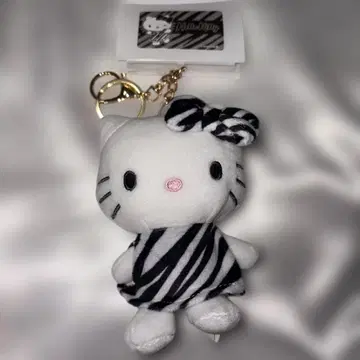 헬로키티 제브라 패턴 키링