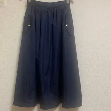 새상품급 오파크 클립 밀리터리 디자인 플레어 스커트 M 네이비