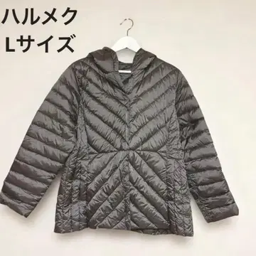 새상품급 하르메크 다크 그레이 퀼팅 다운 자켓 후드 부착 고급