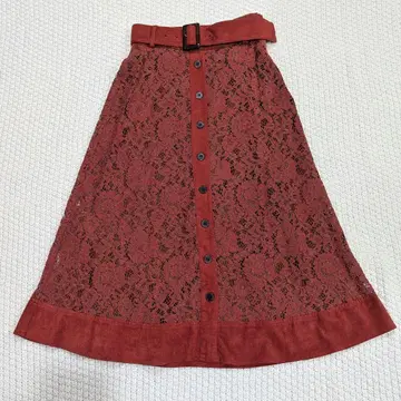 앙데팡당 기모 레이스 x 스웨이드 이소재 스커트