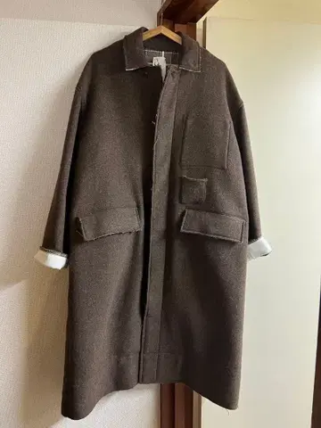 quitan 키탄 울 브라운 롱 코트 새상품급