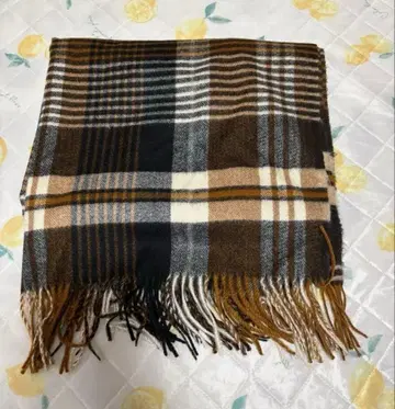 스톨 머플러 체크 무늬 대형 사이즈 브라운 계열 베이지