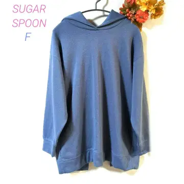 SUGAR SPOON 후드티 F 후드 블루 속기모 뒷면 펭귄 밑단 남녀