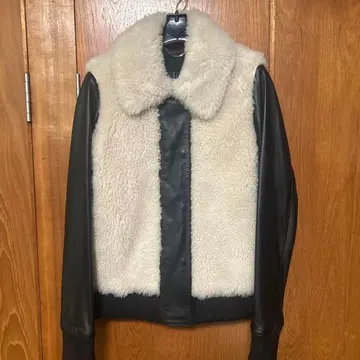 ICB 레더 시어링 자켓 JP 9 블랙/크림 양가죽