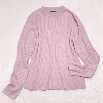 레스포와르 리브 니트 하이넥 스웨터 심플 페미닌 걸리시 M