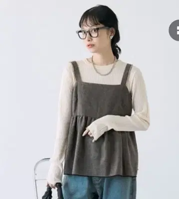 프릭스스토어 트위드 뷔스티에 브라운