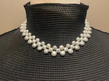 [ 새상품 ] 담수 그레이 펄 목걸이