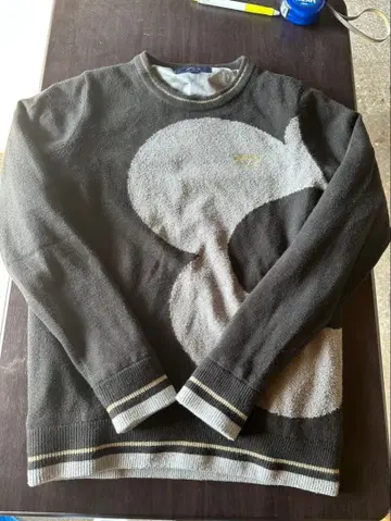 s907 캘러웨이 스웨터 블랙 x 그레이 골드 라인 안감 부착 울 혼방