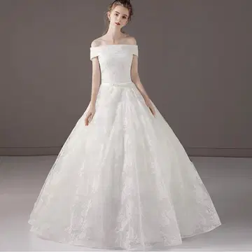 오프숄더 웨딩 드레스 화이트 S 사이즈