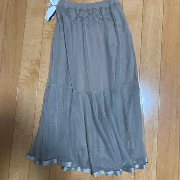 모카색 플레어 롱 스커트 사이즈 38