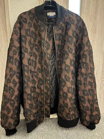 3D 레오파드 자카드 프라임 오버 MA-1 자켓