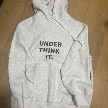 UNDER THINK IT 후드 부착 후드티 그레이