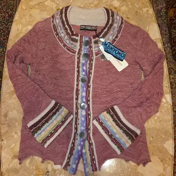 M.&KYOKO 핑크 긴팔 가디건