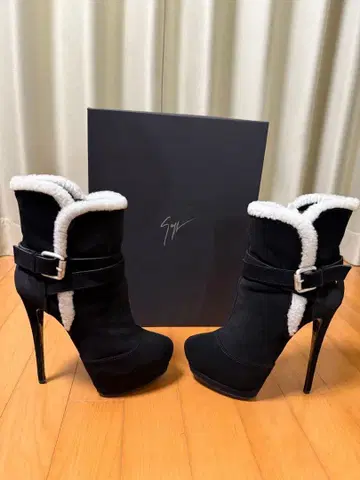 쥬세페 자노티 무스탕 블랙 스웨이드 부츠