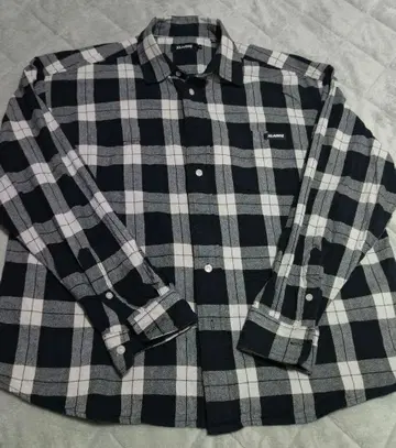 XLARGE 엑스라지 네이비/화이트 체크 긴팔 셔츠 L 사이즈