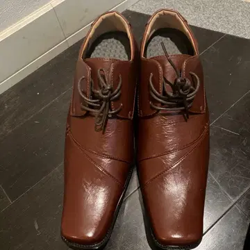 남성용 브라운 가죽 드레스 슈즈 27.5cm