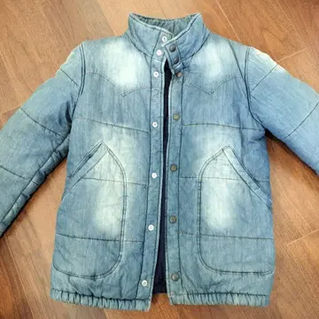 데님 블루 퀼팅 다운 자켓 42