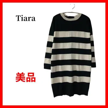티아라 니트 원피스 보더 B1654