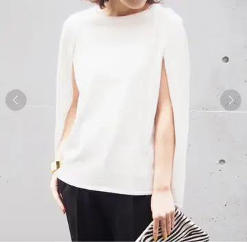 스픽 앤 스팬 케이프 니트 프렌치 풀오버 화이트