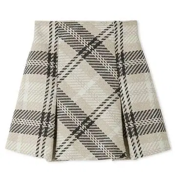 로빙 체크 미니 스커트 아이보리